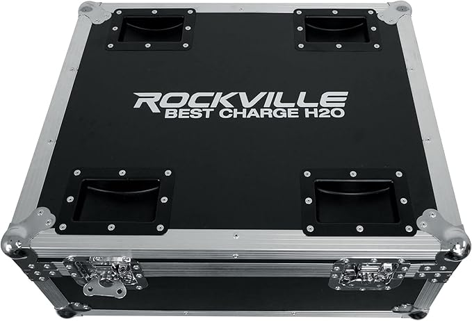 Rockville Best Pack H2O (6) 18W RGBWA+UV Par DJ Lights 108W Total, Water Resistant, Wireless DMX, Long Battery Life, with Charging Case for Indoor/Outdoor Events