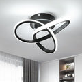 Modern LED Ceiling Light 19W Spiral Design 3000K/4500K/6500K 3 Color Modes Swichable Ceiling Lighting Fixtures, Ceiling Lamps for Aisle Hallway Balcony Bedrooms Kitchen (Black)