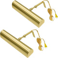 Royal Designs, Inc. Plug-in Picture Light, Gallery Lighting, 12 ft Cord with in-Line Hi/Low/Off Switch, PLP-2012-12-BSB-2, Brushed Satin Brass, 12.75 Inches, Pack of 2