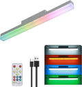 LED Magnetic Wall Light,4000mah Battery Operated Rechargeable 15.75 inches led Light with Remote Dimmable and Timer, RGB+CW atmosphere adjustment for Makeup Mirror Fill Light and Cabinet, Closet