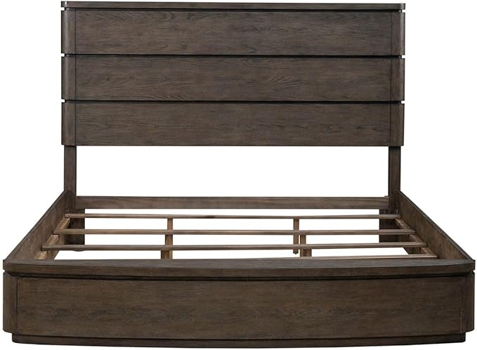 Liberty Furniture Cascade Falls California King Panel Bed with LED Touch Light - Satin Espresso Oak