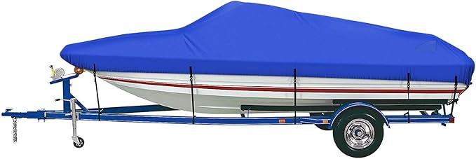 iCOVER Trailerable Boat Cover- 23'-24' 800D Water Proof Heavy Duty, Fits V-Hull, Fish&Ski, Pro-Style, Fishing, Utiltiy, Runabout, Bass Boats, up to 23ft-24ft Long and 102" Wide