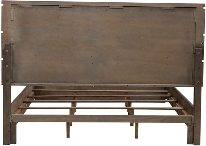 Liberty Furniture Cascade Falls California King Panel Bed with LED Touch Light - Satin Espresso Oak