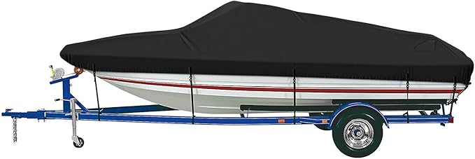 iCOVER Trailerable Boat Cover- 20'-23' 800D Water Proof Heavy Duty, Fits V-Hull, Fish&Ski, Pro-Style, Fishing, Utiltiy, Runabout, Bass Boats, up to 20ft-23ft Long X 100" Wide