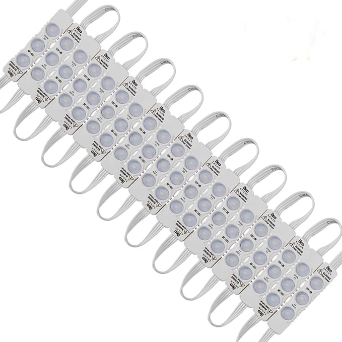 Lulin Upgraded 100PCS Led Module Strip Lights White, 54ft AC110V SMD 3 LED Module Light for Letter Sign Advertising Signs Storefront Garage with Tape Adhesive Backside
