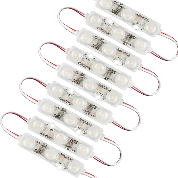 LED Module, Window Mirror Light White100pcs 50 Ft 2835 SMD LED Module Waterproof Light for Letter Sign Advertising Signs with Tape Adhesive Backside (White)