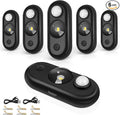 LED Motion Sensor Puck Lights, Small Rechargeable Cabinet Light, Dimmable Stick On Magnetic LED Night Light, Black Wireless Motion Puck Lights for Closet, Stairs, Drawer, Shelf (6 Pack)