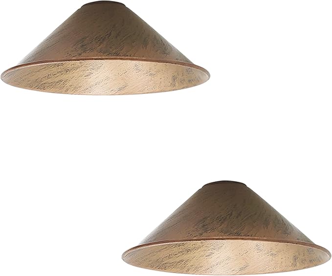 Brushed Copper Cone Pendant Light Shades Metal Farmhouse Hanging Light Fixture Replacement Lamp Shades for Ceiling Fan or Kitchen Island Lighting (Brushed Copper, Pack of 2)