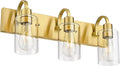 Emliviar 3-Light Vanity Lights for Bathroom, Brushed Gold Bathroom Light with Clear Glass Shade, YCE237B-3W BG