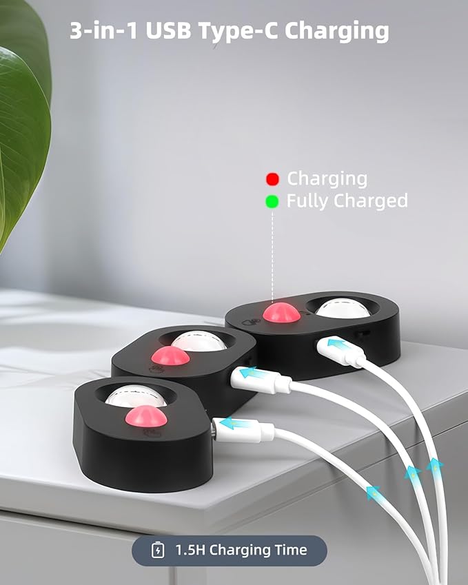 Yiliaw LED Motion Sensor Puck Lights Indoor, Small Rechargeable Under Cabinet Lighting, Dimmable Warm White Closet Lights, Stick on Wireless Night Light for Drawer, Shelf, Kitchen, Black (6 Pack)