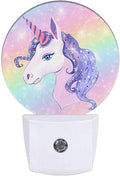 Plug-in Cute Unicorn Night Light Rainbow Background Nightlight with Dusk to Dawn Sensor, Auto On/Off 0.5W Energy-Saving LED Lighting for Men Women Boys Girls Gift