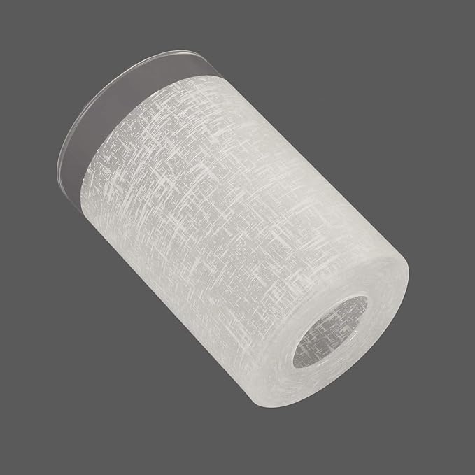 White Linen Frosted Glass Cylinder Lamp Shade with 1 5/8 Inch Fitter, Light Fixture Replacement Globe or Cover for Mini Pendant Light,Wall Sconce,Chandelier, 3 Pack