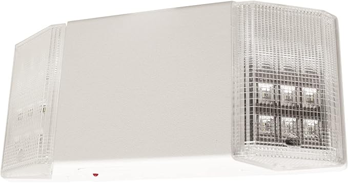 LFI Lights® Fixed Head Emergency Light, UL 924 Listed, White, 120/277VAC Hardwired with Battery Backup, Wall or Ceiling Mount, ELFXWBB 2 Pack