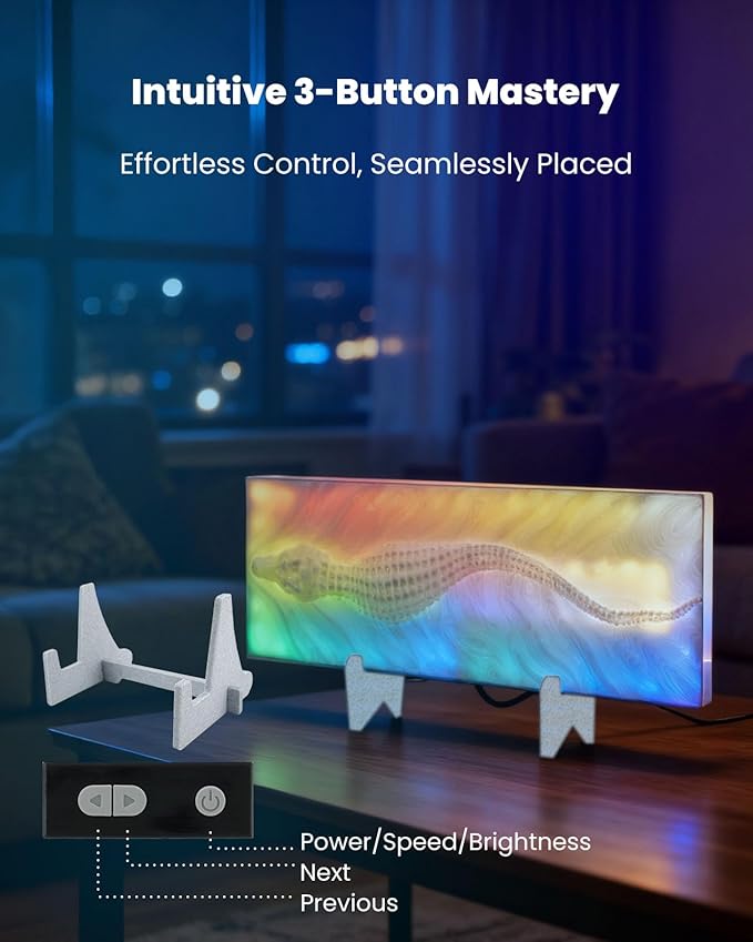 Nobiggie Crocodile Texture RGB Ambient Lighting Lamp, Artistic LED Mood Light with 85 Color Changing Modes, Cool Decorative Glow for Bedroom, Living Room, or Cozy Modern Home Decor