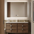 Bathroom Vanity - Wall Mounted Cabinet with 4 Drawers & Integral Ceramic Wash Basin | Smart Mirror Including LED Light Defogging (Style B, 40in)