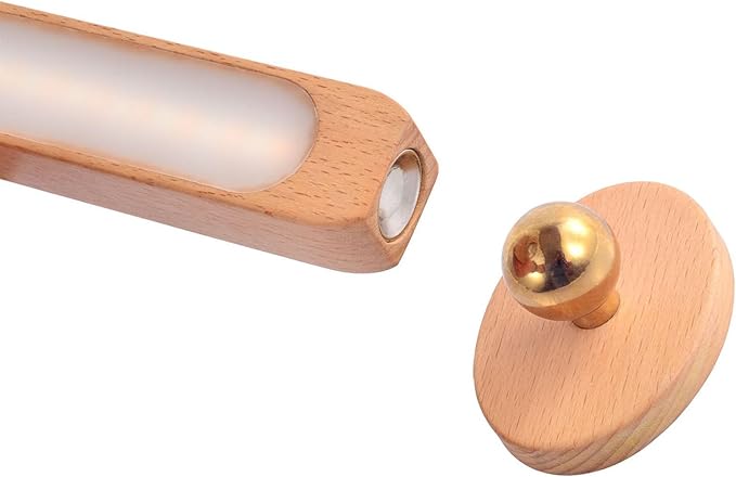Portable Bedside Light 360 Degree Rotating Wood LED Wall Lamp Stepless Dimming Rechargeable Lamp Night LED Mounted Night with Connection