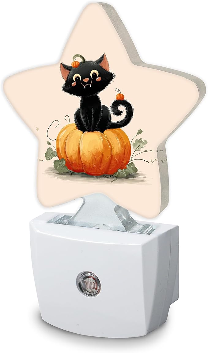 Happy Halloween Night Light,Plug-in Wall Led Night Lights Decor for Boys Girls Room,Dusk to Dawn Sensor Wall Lamp for Bedroom/Bathroom/Hallway,0.5w