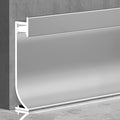 LED Aluminium Metal Baseboard Trim, Matte Silver 14Pcs 65mm x 2500mm 2.56" x 8.2' Total 114.8 ft LED Light Aluminum Wall Base Board Cover Molding Skirting Trim, Embedded Installation Downlight