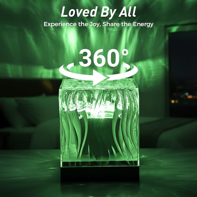 Aurora Borealis Night Light Projector, 16 Colors Rotating Water Ripple Northern Lights with Remote Control, Rechargeable Ocean Wave Projector for Bedroom Decor (Rechargeable)