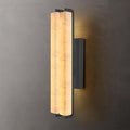 Alabaster Wall Sconce, 19" Natural Marble Wall Sconce, Black Alabaster Double Sconces, Bronze Modern Bathroom Sconces, Indoor Wall Lighting for Living Room, Bedroom, Hallway, Staircase