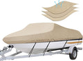 iCOVER Trailerable Boat Cover- 20'-23' Heavy Duty Waterproof Tarp Covers with Storage Bag, Fits V-Hull, Fish&Ski, Pro-Style, Fishing, Runabout, Bass Boats, up to 20ft-23ft Long X 100" Wide