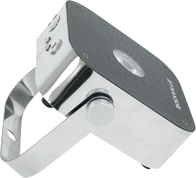 Rockville Mini RF1 V2 Silver Recharegable Wash Light, RGBWA+UV, 12 Watts, 4-Channel RF with Incldued Remote, 15 Hours Battery Life, Perfect for Parties, DJs, Events