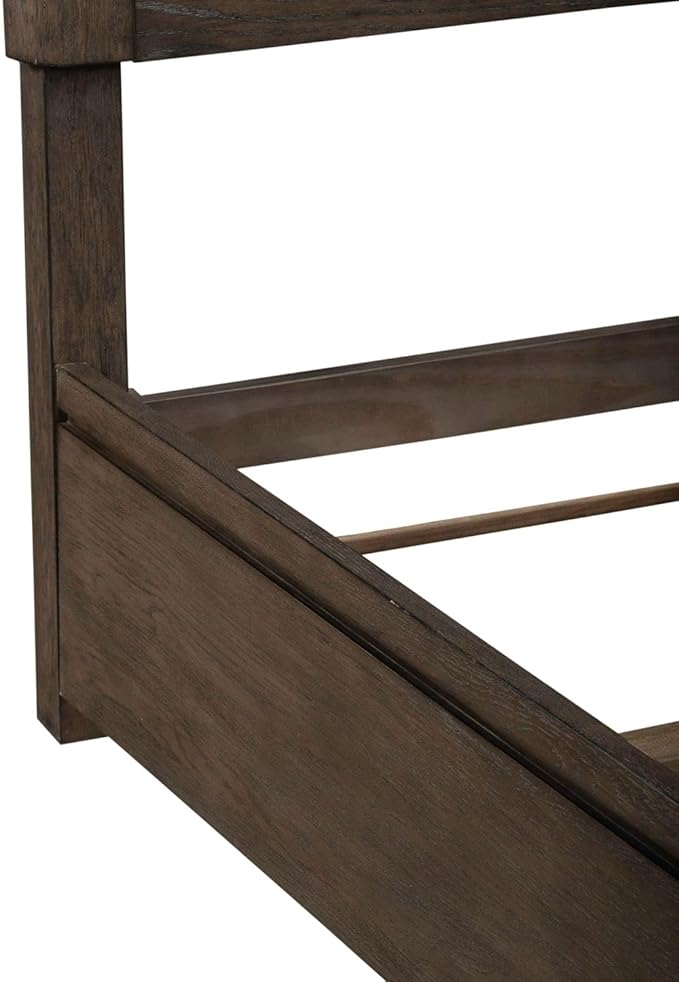 Liberty Furniture Cascade Falls King Panel Bed with LED Touch Light - Satin Espresso Oak
