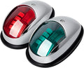 Obcursco Boat Navigation Lights, LED Red and Green Vertical Mount for Bow and Stern, IP67 Waterproof Marine Lights for Pontoon, Bass, and Jon Boats(Sliver)