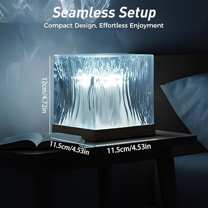 Aurora Borealis Night Light Projector, 16 Colors Rotating Water Ripple Northern Lights with Remote Control, Rechargeable Ocean Wave Projector for Bedroom Decor (Rechargeable)
