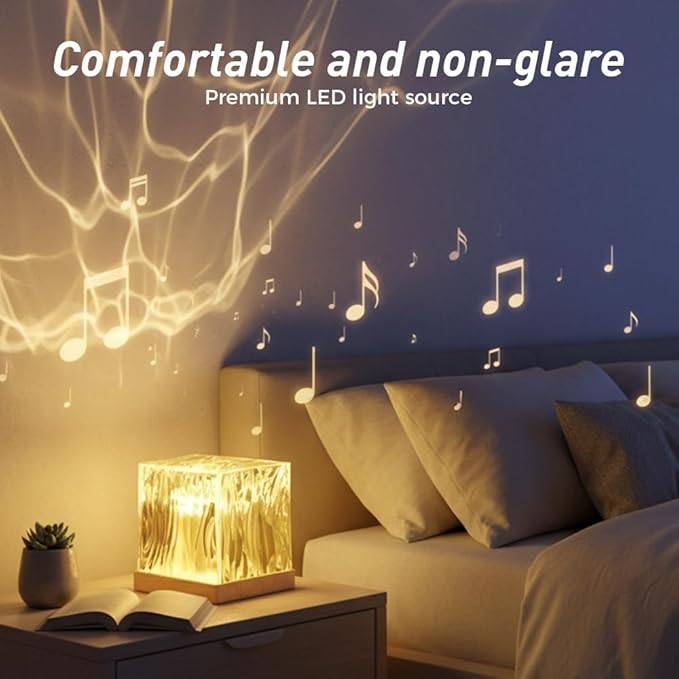 Aurora Borealis Night Light Projector, 16 Colors Rotating Water Ripple Northern Lights with Remote Control, Rechargeable Ocean Wave Projector for Bedroom Decor (Rechargeable)