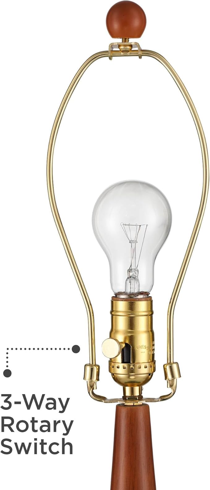 360 Lighting Andi 25" High Mid Century Modern 3-Way Table Lamp Green Ceramic Wood Finish Single Fabric White Shade Living Room Bedroom Bedside Nightstand House Office Home Reading Colors May Vary