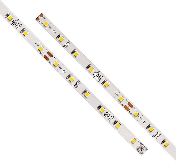 WAC Lighting T24-BS2-100-27WT, Basics 24VDC LED Tape Light 2700K 2.4W per Foot 100ft Reel Field Cuttable Every 2in Fully Dimmable Contractor Quality for Kitchens, Undercabinet, Task, and Cove Lighting