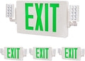 4 Pack Green Led EXIT Sign with Emergency Lighting with Battery Backup&Adjustable Two Head-US Standard-Hardwired-Exit Sign for Home Power Failure