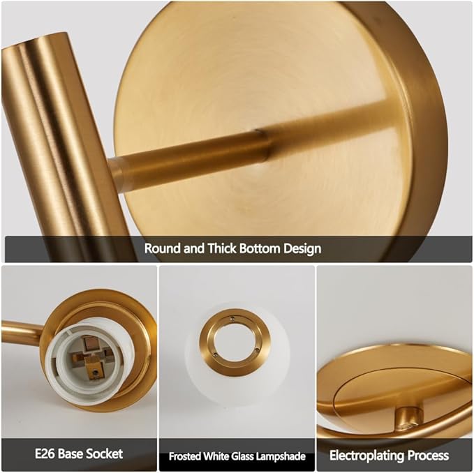 19" Set of 2 Modern Drop Design Wall Sconces, Raindrop Lights, Luxury Gold Wall Mounted Sconces with Globe Glass Shade for Bedroom, Living Room, Hallway, Bathroom