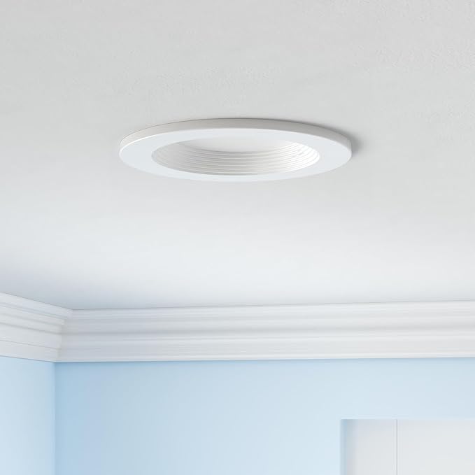 1 Pack 5/6 Inch LED Can Lights with Night Light, 5CCT Retrofit Recessed Lighting Selectable 2700K-6000K Dimmable, 12W=75W, 1200LM Downlight with Metal Smooth Trim - ETL and Energy Star Certified