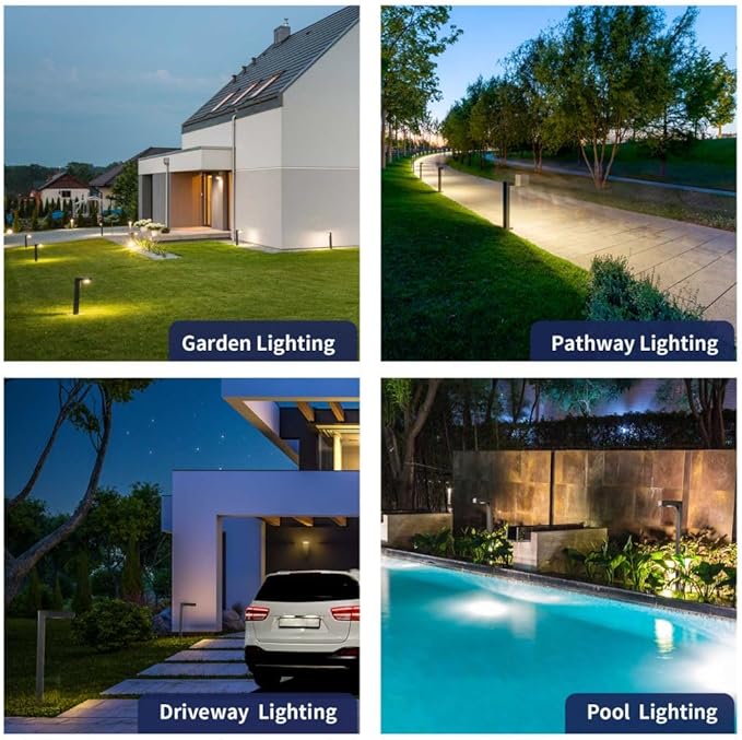 Gardenreet 12V Brass Landscape Path Lighting Kit (4 Pack Path Lights) with 75W Low Voltage Transformer and 100 Feet Cable and 20Pack Wire Connectors for Outdoor House Garden Patio Walkway