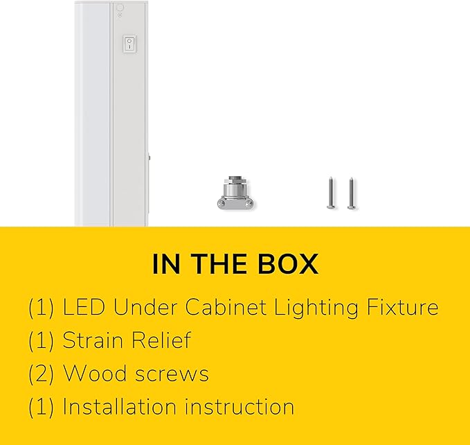 Inlight 12-inch Hardwired Only LED Under Cabinet Lighting, Soft White(3000K), Dimmable, Matte White Finished, ETL Listed, IN-0201-11-WH