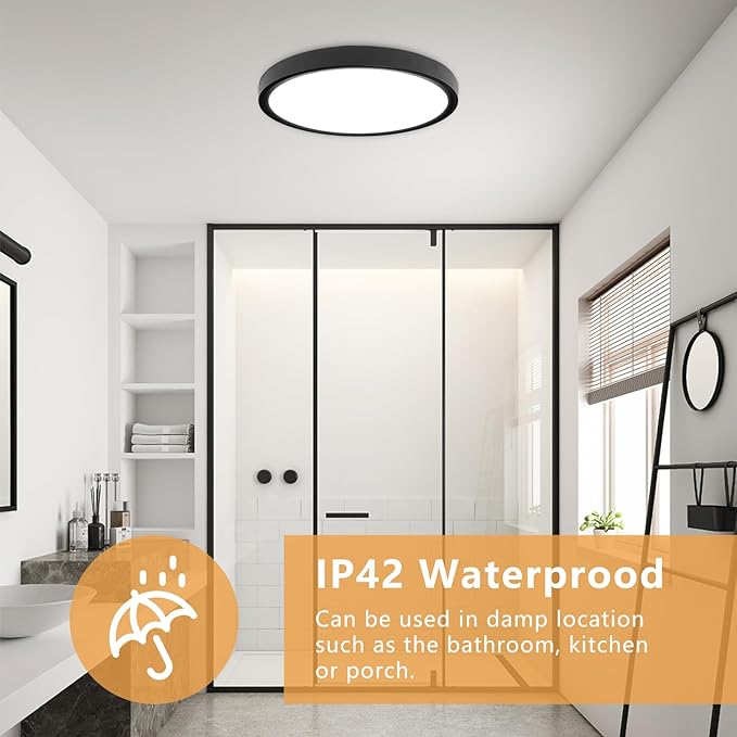 2PK 15.8 Inch Led Ceiling Light Flush Mount, 32W, 3480LM, 3000K/4000K/6000K CCT Selectable Super Slim LED Ceiling Light, Low Profile Round Flat Panel Fixture for Hallway, Bedroom,Kitchen ect