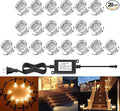 Recessed LED Deck Lighting Kits 12V Low Voltage Warm White Waterproof IP67,Led In Ground Lighting for Steps,Stair,Patio,Floor,Pool Deck,Kitchen,Outdoor LED Landscape Lighting(20Pack)