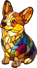 Corgi Lamp & Dog Breed Night Lights - Stained Resin Tabletop Lamp with Warm Ambient Glow, Vintage Animal Decor for Bedroom/Office, Corgi A