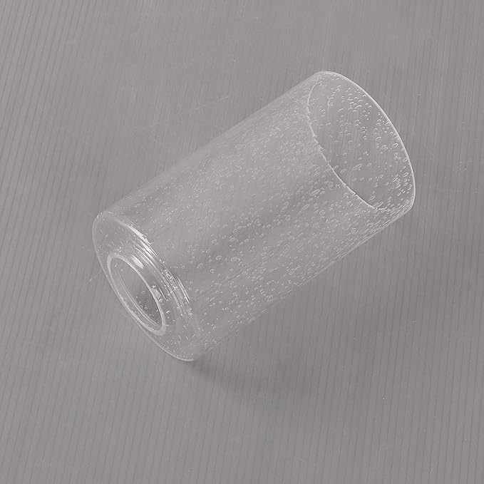 Seeded Glass Lamp Shade 3 Pack, Clear Cylinder Glass Shade for Light Fixture Replacement Globe for Pendant Light Wall Sconce Chandelier, 1 5/8 inch Fitter