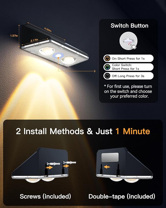 Solar Fence Lights Outdoor, 16 Pack IP65 Waterproof Fence Lights Solar Powered with Ultra-Bright LED Lens, 9 Color Modes, 12+ Hours Steady Glow for Deck/Backyard/Patio/Pool/Wall - Black