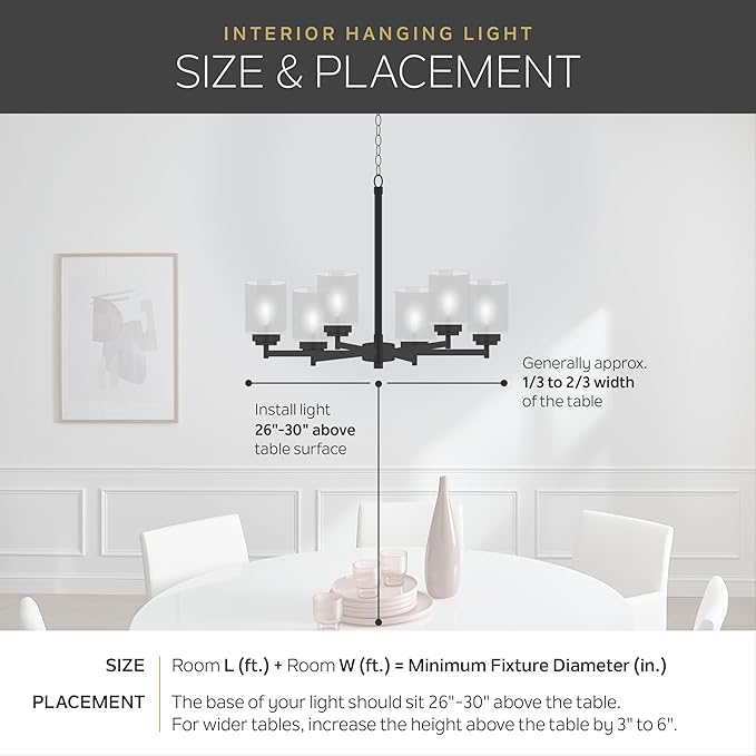 Kichler Dover 23" Chandelier in Brushed Nickel, 5-Light Classic Foyer or Dining Room Chandelier with Etched Seeded Glass, (23" H x 24" W), 2020NI