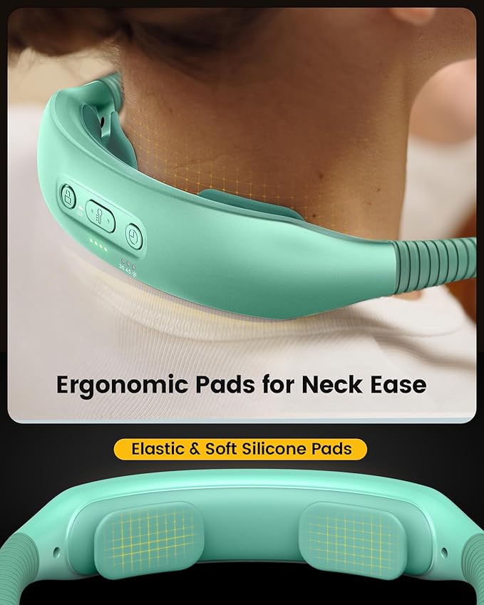Glocusent Ergonomic Reading Light, 1600mAh Rechargeable Book Light for 100 Hrs - 3 Colors & 5 Brightness, Neck Light with Timers, Sleep Aid & Travel Lock, Perfect for Reading, Knitting & Craft