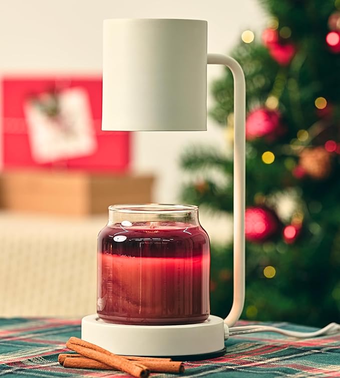 Cozyberry® Querencia Lamp, Yankee Candle Compatible, Metal, Dimvable Candle Melter, Small & Large Jar Sizes (White)