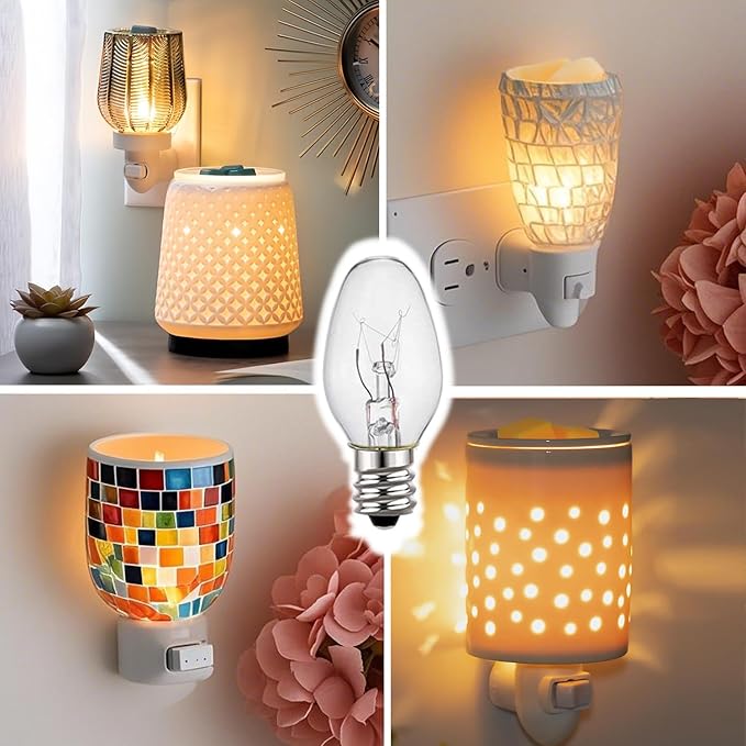 Salt Lamp Bulbs - 15 Watt Light Bulbs for Scentsy Wax Warmer,Candle Warmer & Himalayan Salt Lamp,18-Pack C7 Replacement Bulbs,WarmWhite - Dimmable