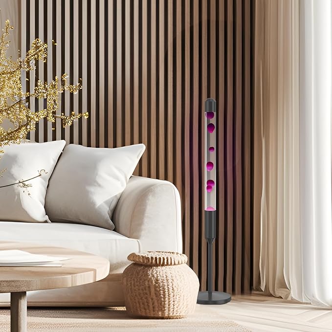 47.5-Inch Liquid Motion Lamp,Magma Lamp, Mood Relaxation Light，Suitable for Home Decoration, Living Room, Office, Bedroom, café (47.5 inch Purple Wax)