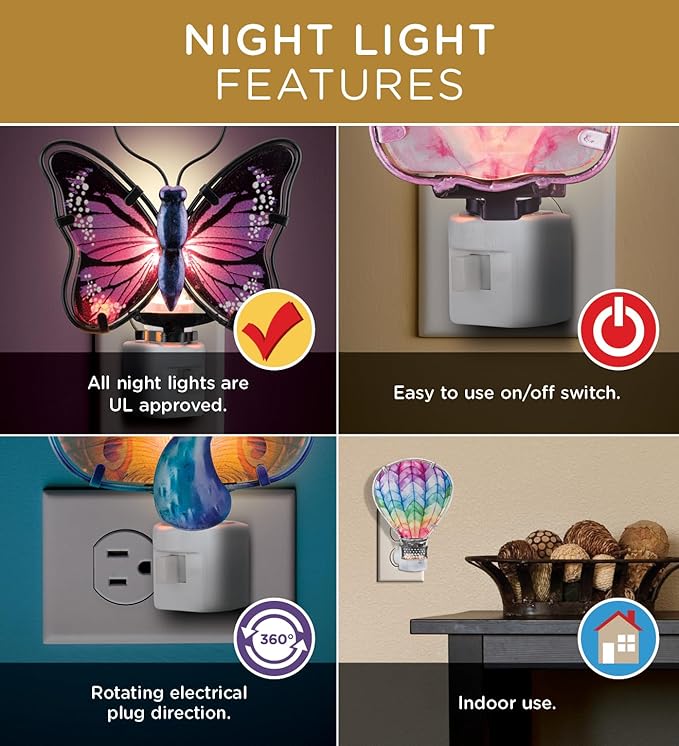 Regal Art & Gift Plug-in Night Light, LED Wall Outlet Light, Rotating & Energy-Efficient Lighting for Bedroom, Bathroom, Kids Room, Hallway, Soft Glow, Ideal for Gifting, Seahorse