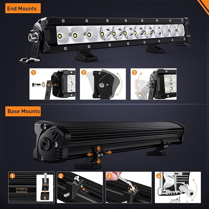 Nilight LED Light Bar 16 Inch 60W Flood Spot Combo Beam 7200LM v Offroad Single Row Slim LED Driving Lighting for Pickup Truck SUV ATV UTV Boat Jeep
