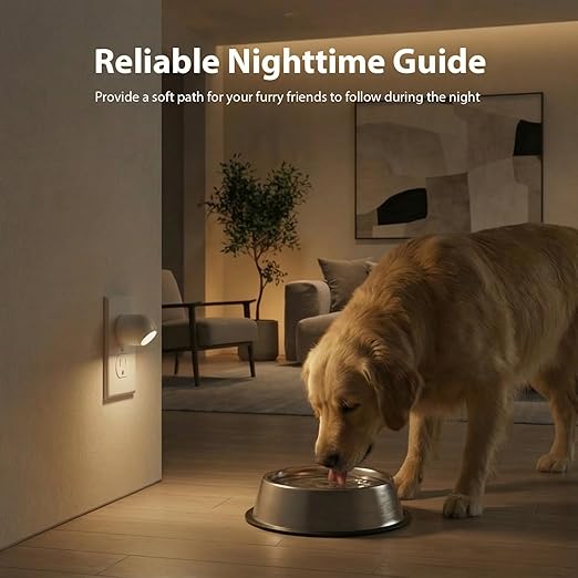 Mini LED Night Light Plug-in Smart Sensor Directional Lamp with 360° Adjustable Head Auto On Off Dusk to Dawn Lighting Energy Saving Bedside Wall Light (Warm White, 4 Pack)